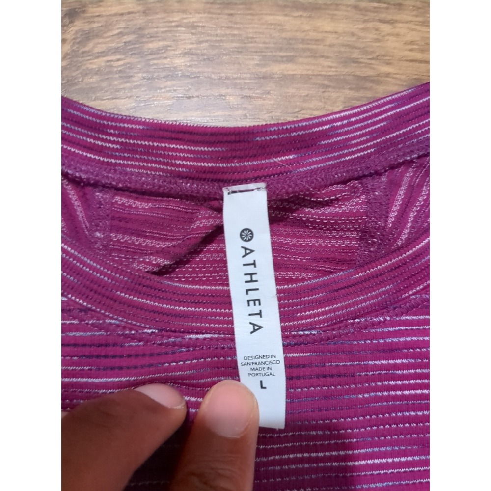 Athleta Womens L Long Sleeve Purple Performance Top Short - Picture 3 of 9